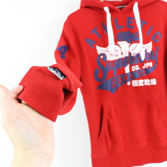 *Vintage Superdry Logo Bonded Satin Hoodie - Picture 8 of 10